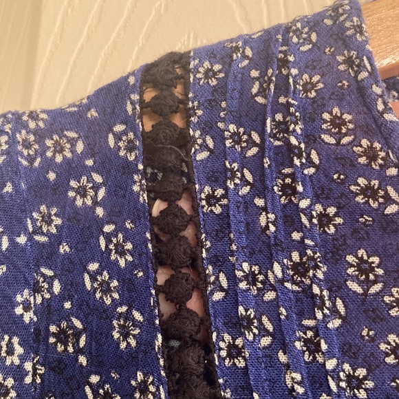 California Moon Rise Blue Floral Peasant Dress Size M - Picture 6 of 16